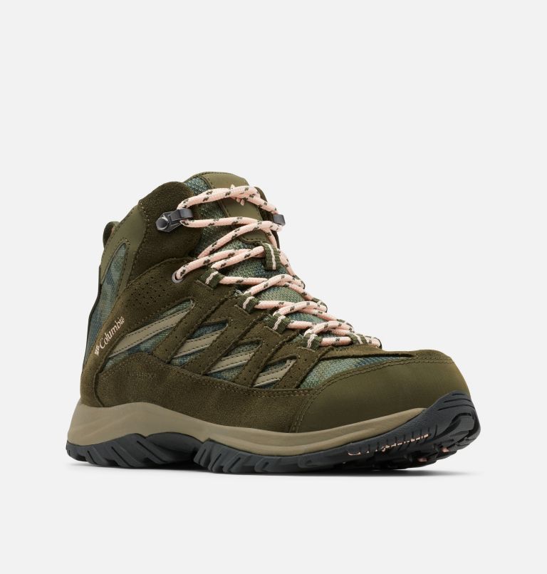 Thumbnail: Women's Crestwood Mid Waterproof Hiking Boot, Color: Nori, Peach Blossom, image 2