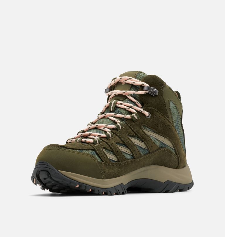 Thumbnail: Women's Crestwood Mid Waterproof Hiking Boot, Color: Nori, Peach Blossom, image 6