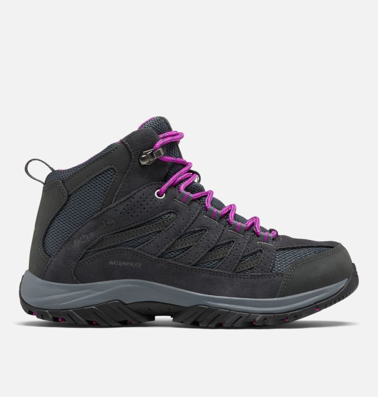 Women's Crestwood Mid Waterproof Hiking Boot - Wide, Color: Graphite, Bright Plum, image 1