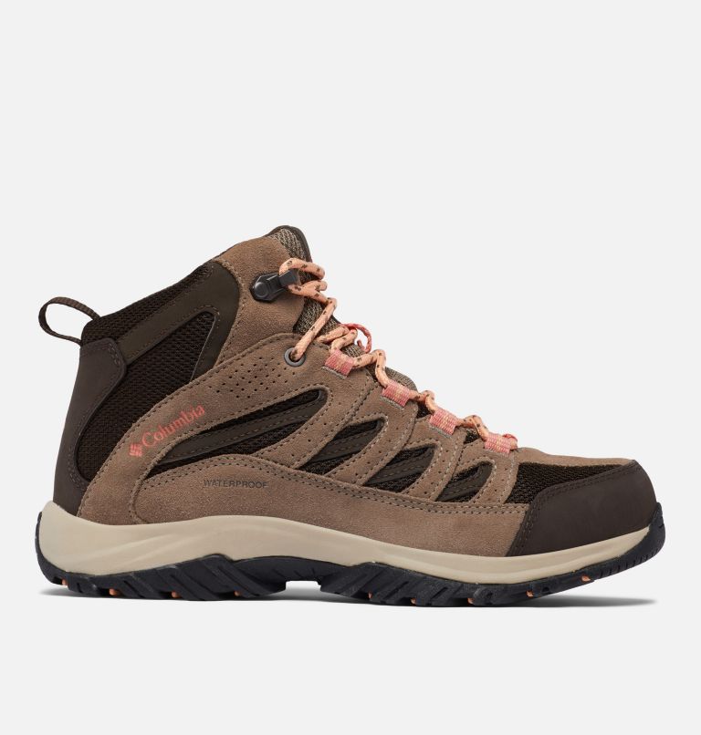 Women's Crestwood Mid Waterproof Hiking Boot - Wide, Color: Cordovan, Mud, image 1