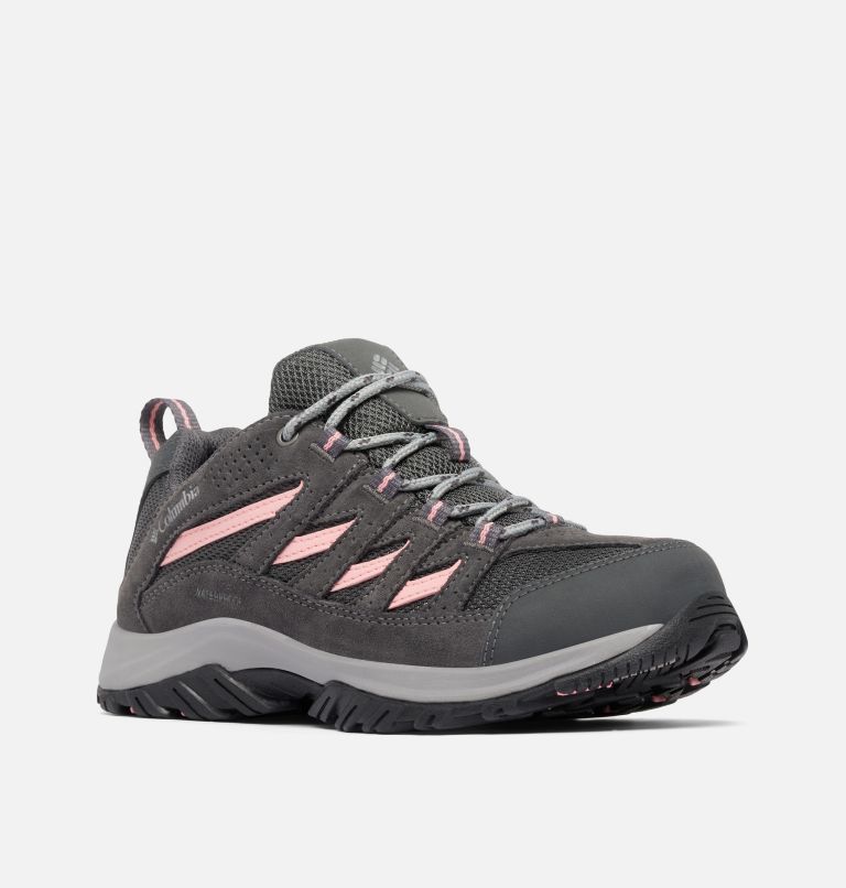 Women's Crestwood Waterproof Hiking Shoe, Color: Dark Grey, Salmon Rose, image 3