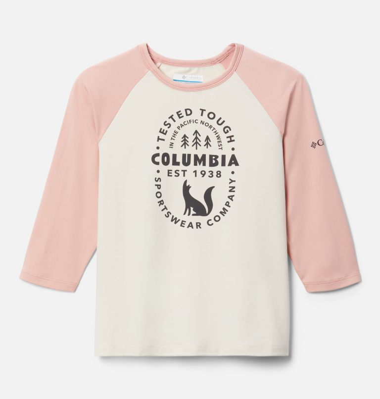 Kids’ Outdoor Elements 3/4 Sleeve Shirt, Color: Chalk Heather, Faux Pink, image 1