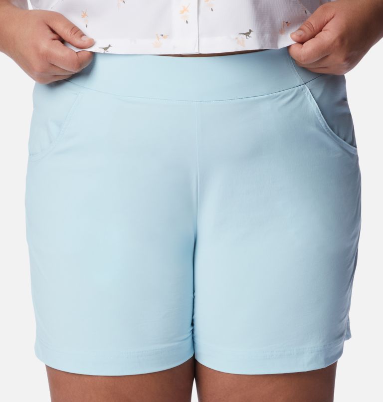 Thumbnail: Women's Anytime Casual Shorts - Plus Size, Color: Spring Blue, image 4