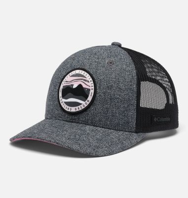 Columbia Hat Baseball Cap Blackout On Black Mountain Logo Men Snapback 