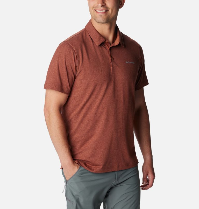 Men’s Tech Trail Polo Shirt, Color: Auburn Heather, image 5