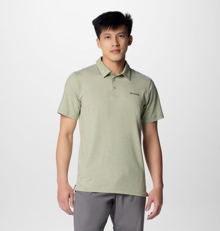 Men’s Tech Trail Polo Shirt, Color: Safari Heather, image 1