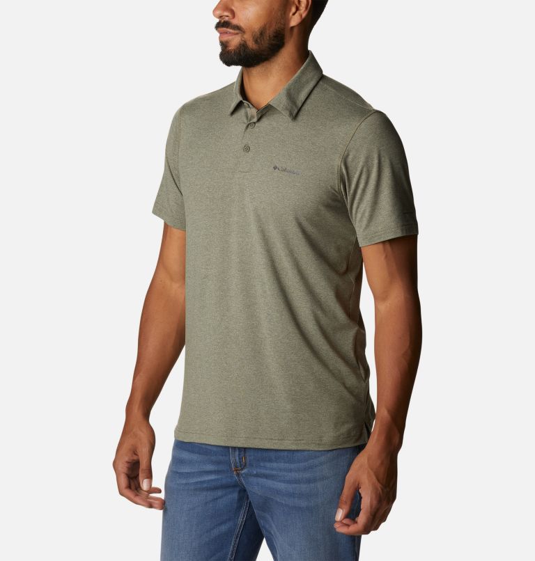 Polo Tech Trail Homme, Color: Stone Green Heather, image 5
