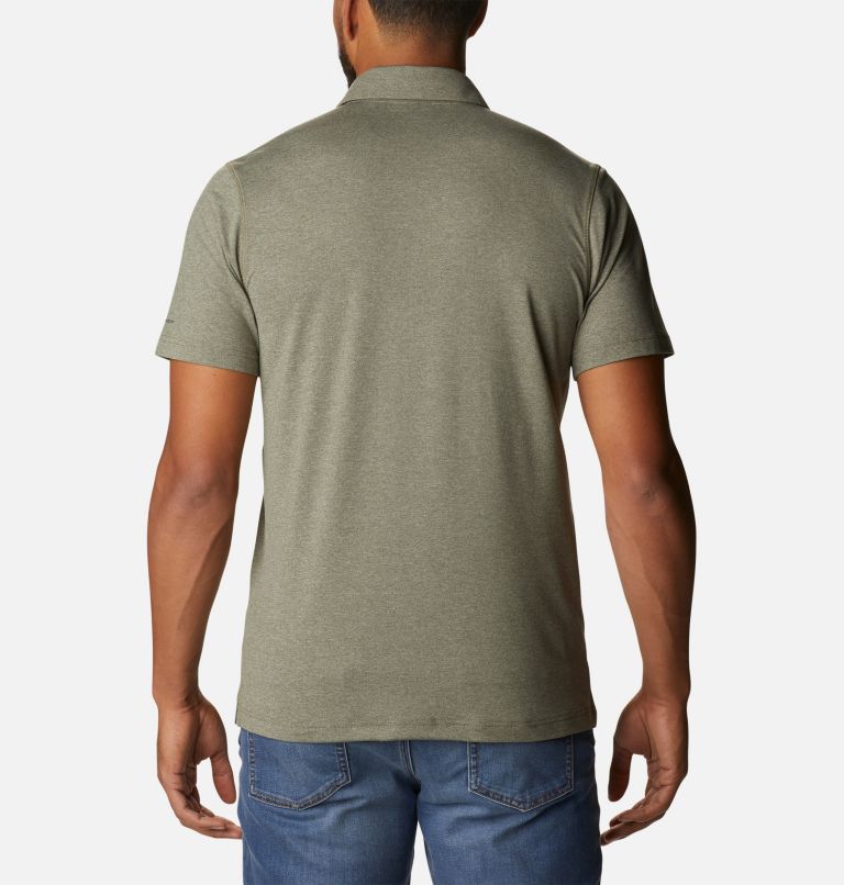 Men's Tech Trail Technical Polo, Color: Stone Green Heather, image 2