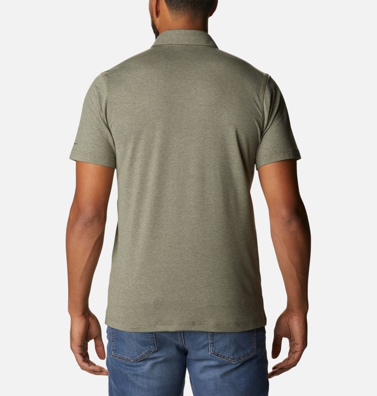 Polo Tech Trail Homme, Color: Stone Green Heather, image 2