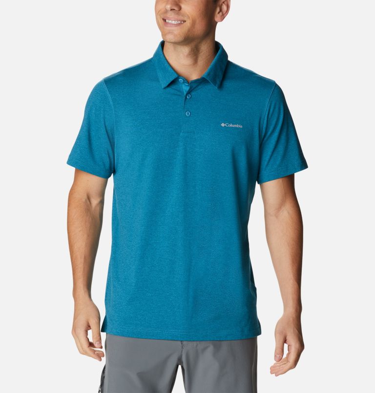 Men’s Tech Trail Polo Shirt, Color: Deep Marine