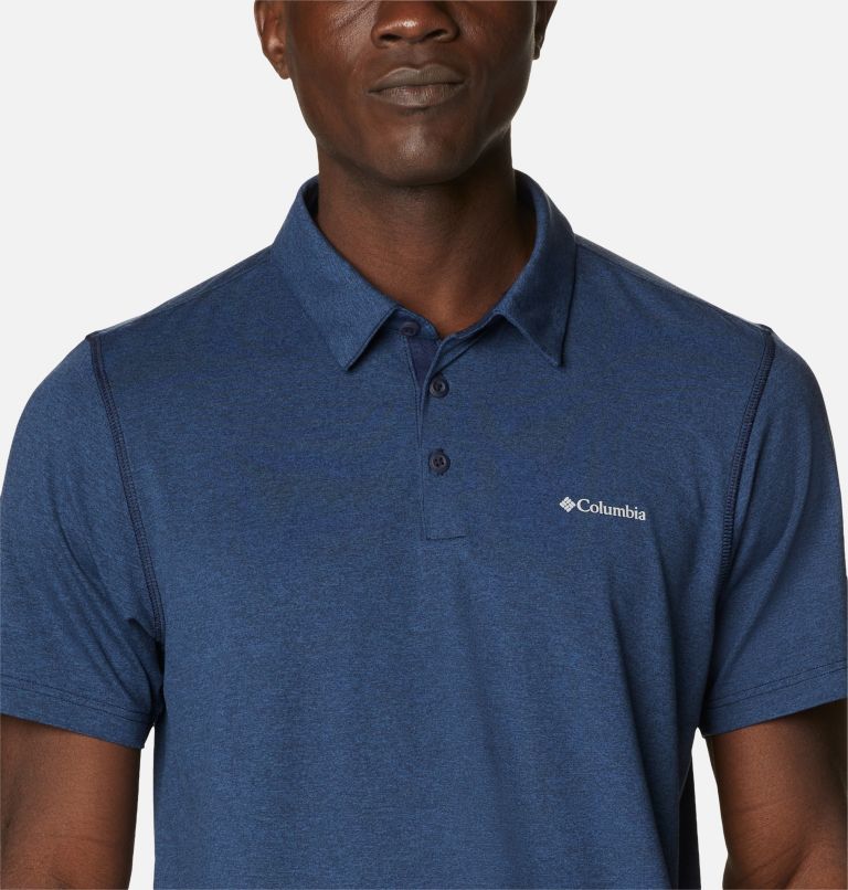 Thumbnail: Men’s Tech Trail Polo Shirt - Tall, Color: Collegiate Navy Heather, image 4