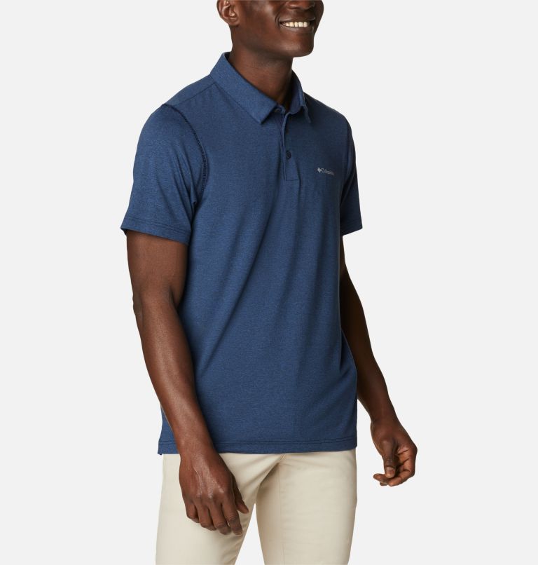 Men's Tech Trail Technical Polo, Color: Collegiate Navy Heather, image 5