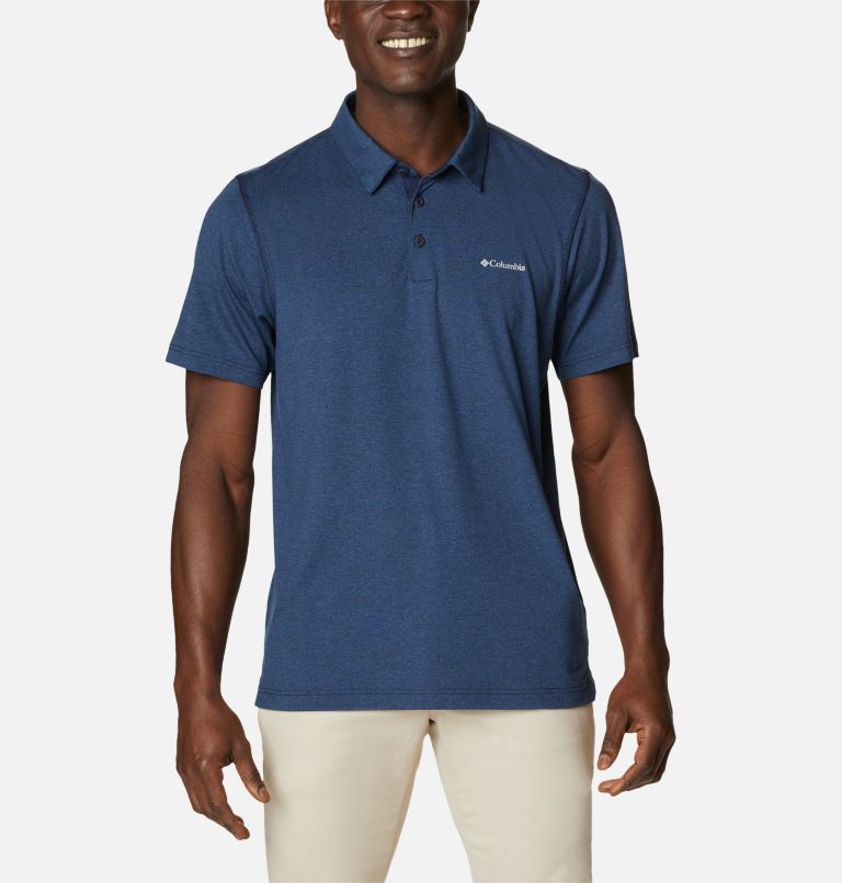 Thumbnail: Men’s Tech Trail Polo Shirt - Tall, Color: Collegiate Navy Heather, image 1