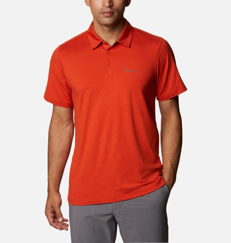 Men’s Tech Trail Polo Shirt, Color: Bonfire, image 1