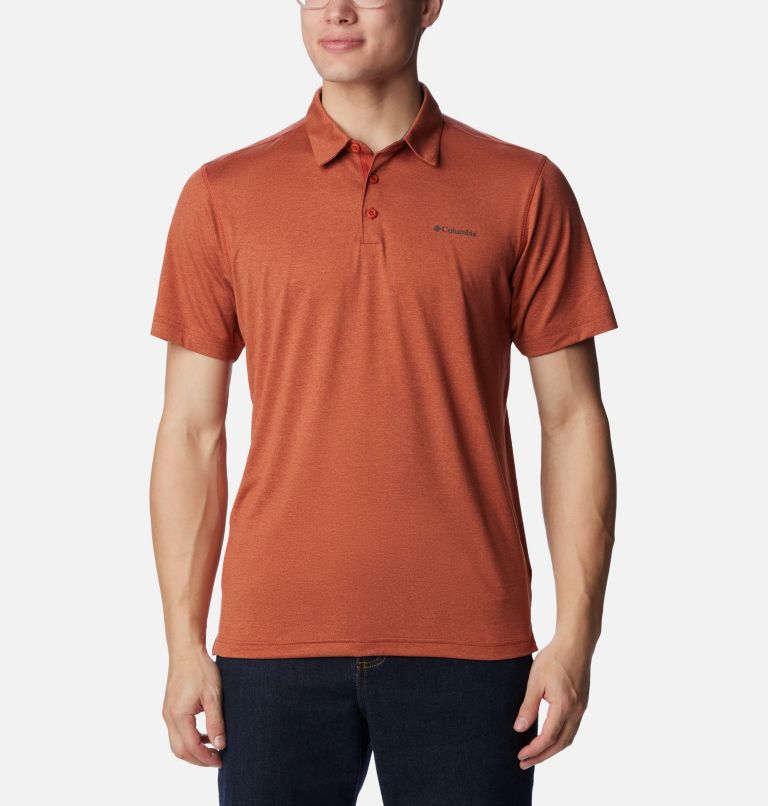 Men’s Tech Trail Polo Shirt, Color: Warp Red Heather, image 1