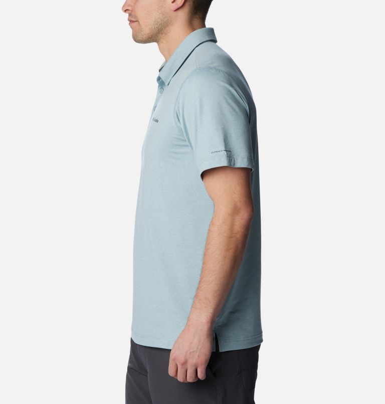 Polo Tech Trail Homme, Color: Stone Blue Heather, image 3