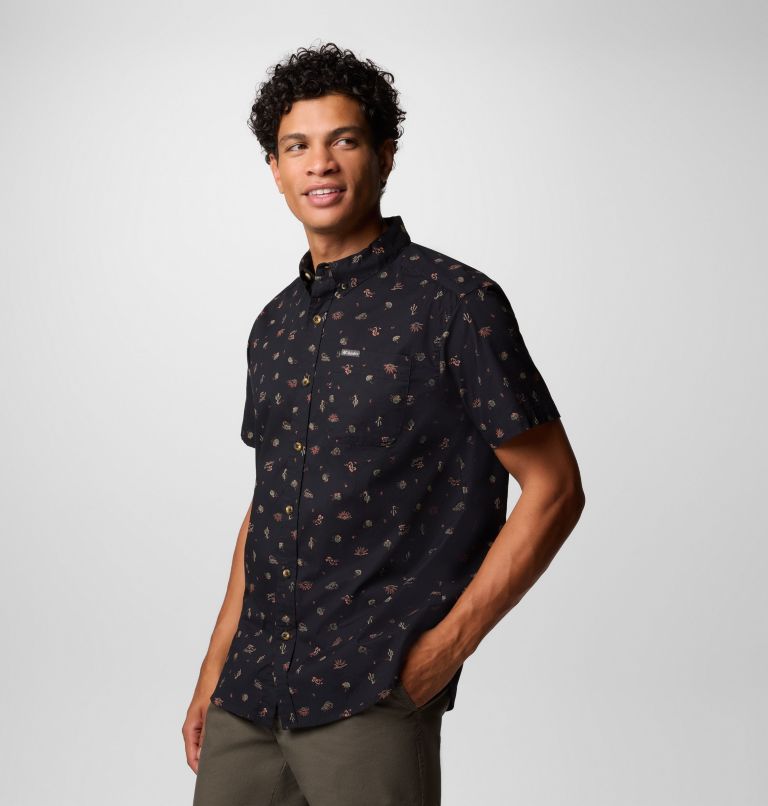 Men's Rapid Rivers Printed Short Sleeve Shirt, Color: Black Deserted, image 4