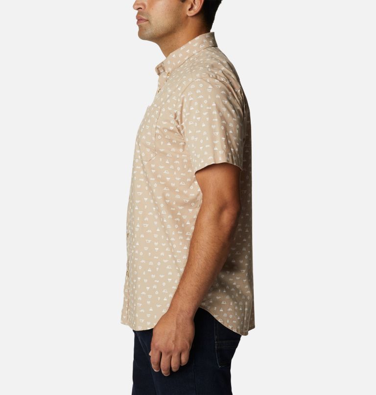 Thumbnail: Men's Rapid Rivers Printed Short Sleeve Shirt – Tall, Color: Ancient Fossil Camp Icon, image 3