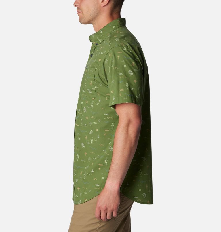 Columbia Lime Green Short Sleeve Fishing Shirt, 100% Cotton Mens Size  Medium