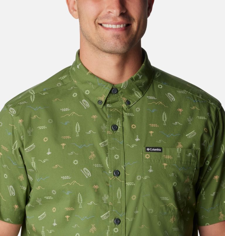 Men's Rapid Rivers Printed Short Sleeve Shirt, Color: Canteen Explorer, image 4