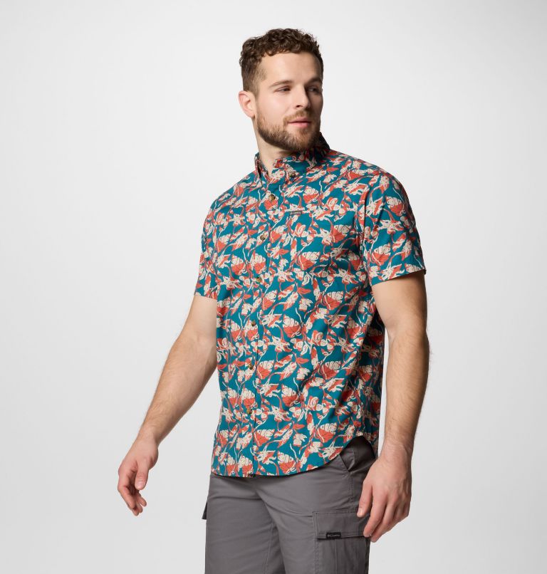 Men's Rapid Rivers Printed Short Sleeve Shirt, Color: River Blue Vined, image 4