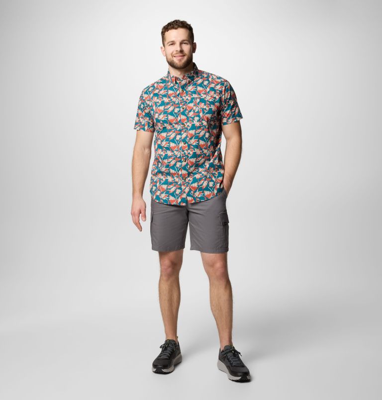 Men's Rapid Rivers Printed Short Sleeve Shirt, Color: River Blue Vined, image 2