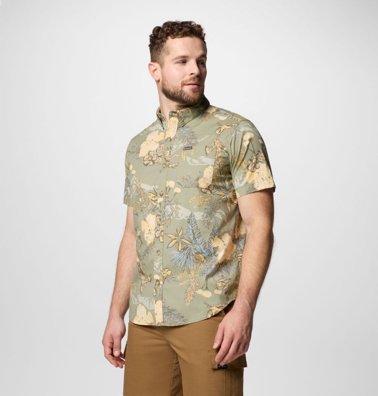 Chemise à manches courtes Rapid Rivers Printed Homme, Color: Stone Green Outbacked, image 4