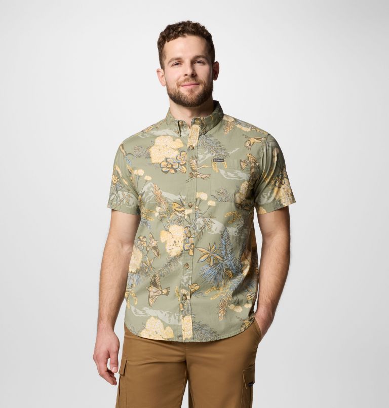 Chemise à manches courtes Rapid Rivers Printed Homme, Color: Stone Green Outbacked, image 1