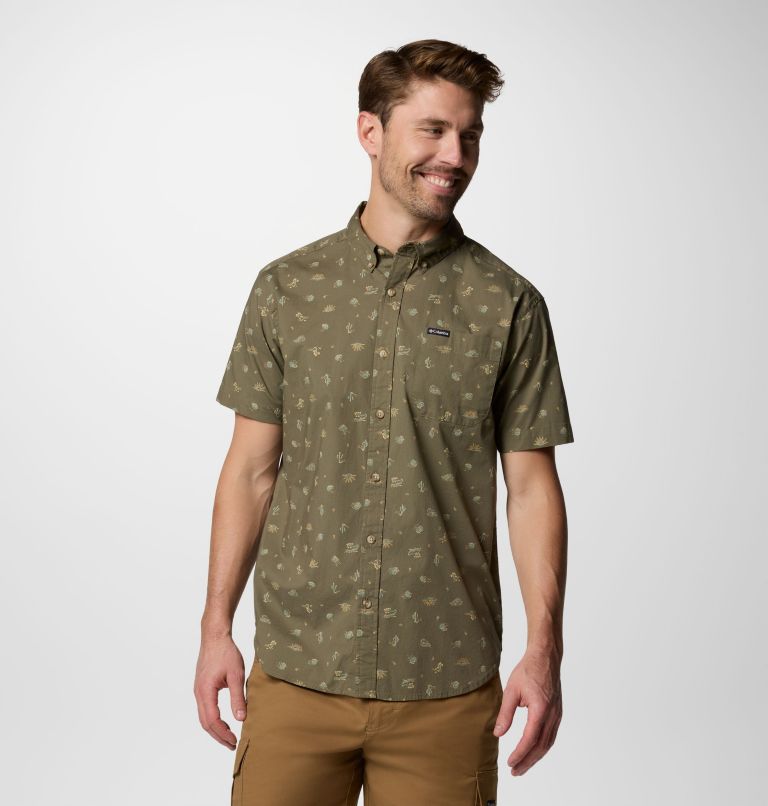 Men's Rapid Rivers Printed Short Sleeve Shirt, Color: Stone Green Deserted, image 1