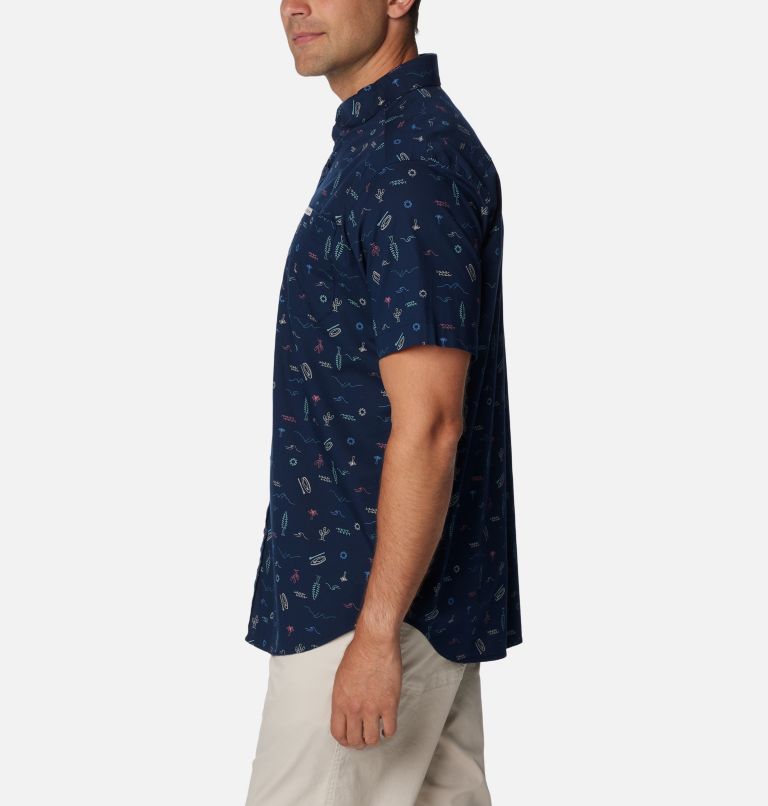 Chemise à manches courtes Rapid Rivers Printed Homme, Color: Collegiate Navy Explorer, image 3