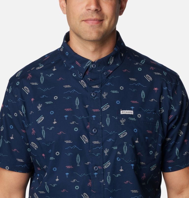 Chemise à manches courtes Rapid Rivers Printed Homme, Color: Collegiate Navy Explorer, image 4