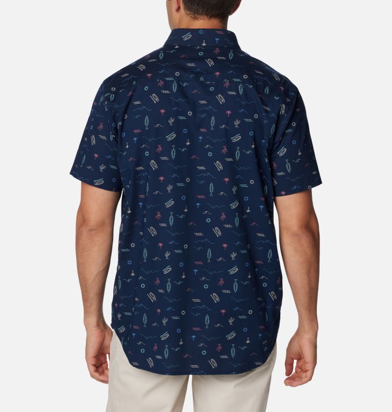 Chemise à manches courtes Rapid Rivers Printed Homme, Color: Collegiate Navy Explorer, image 2