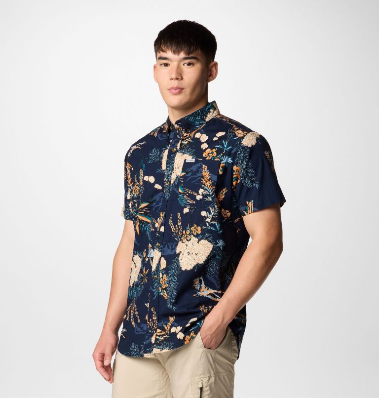 Chemise à manches courtes Rapid Rivers Printed Homme, Color: Collegiate Navy Outbacked, image 4
