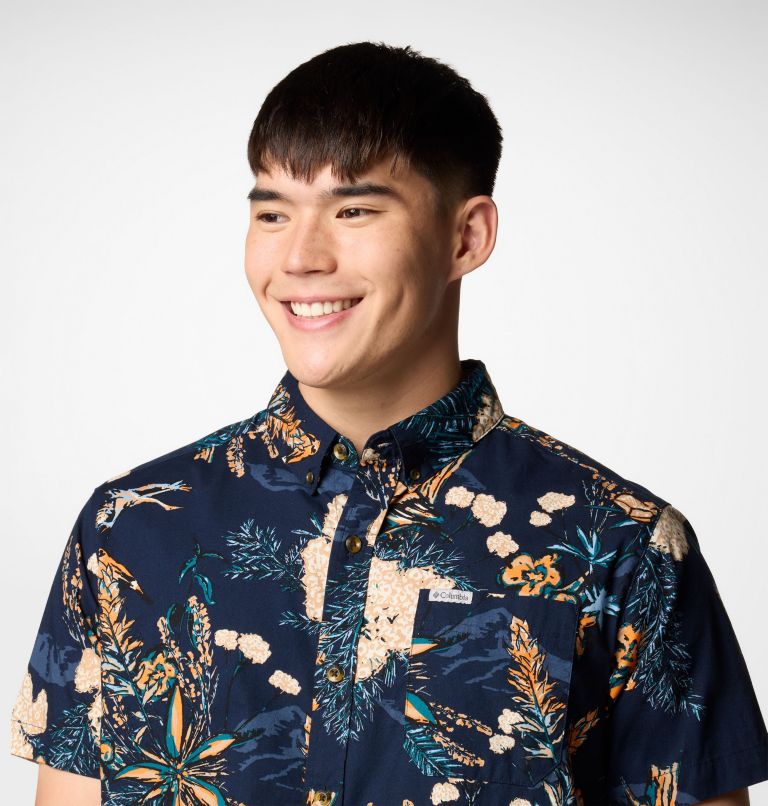 Chemise à manches courtes Rapid Rivers Printed Homme, Color: Collegiate Navy Outbacked, image 5