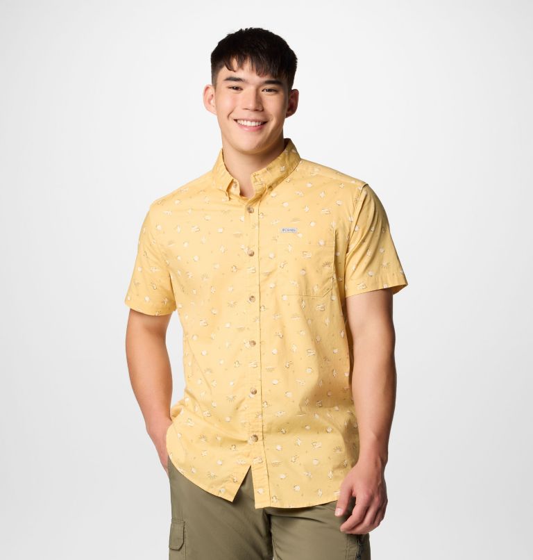 Men's Rapid Rivers Printed Short Sleeve Shirt, Color: Sand Dune Deserted, image 1