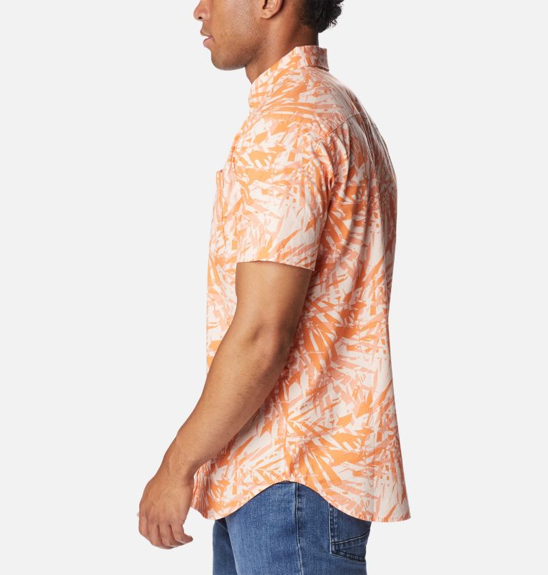 Men's Rapid Rivers Printed Short Sleeve Shirt, Color: Desert Orange Dye Palms, image 3