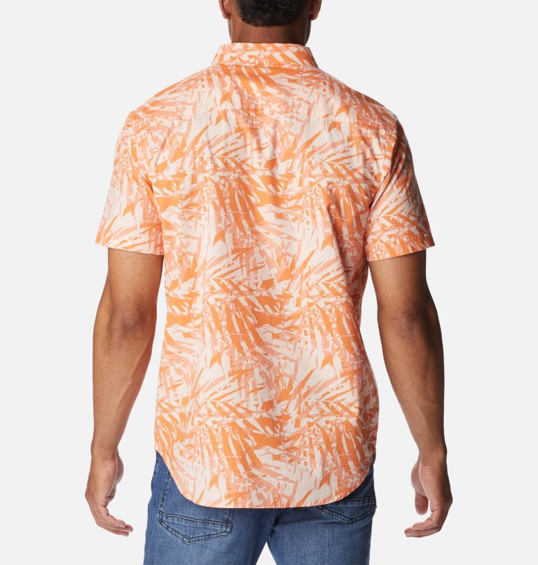 Men's Rapid Rivers Printed Short Sleeve Shirt, Color: Desert Orange Dye Palms, image 2