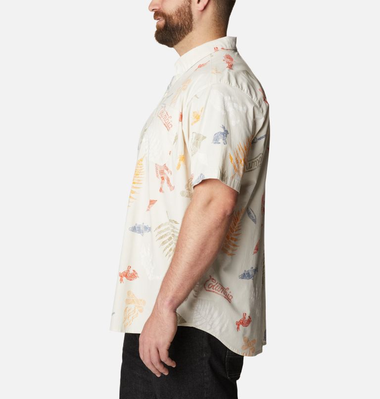 Chemise à manches courtes imprimée Rapid Rivers pour homme – Tailles fortes, Color: Chalk Wanderlandia