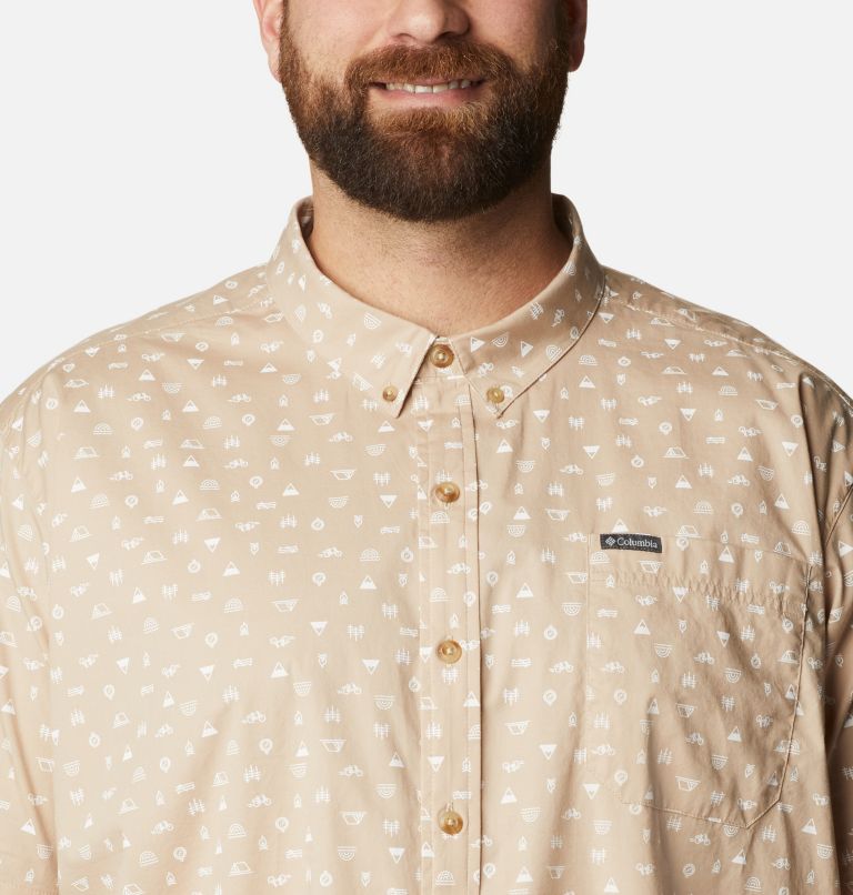 Thumbnail: Men's Rapid Rivers Printed Short Sleeve Shirt – Big, Color: Ancient Fossil Camp Icon, image 4