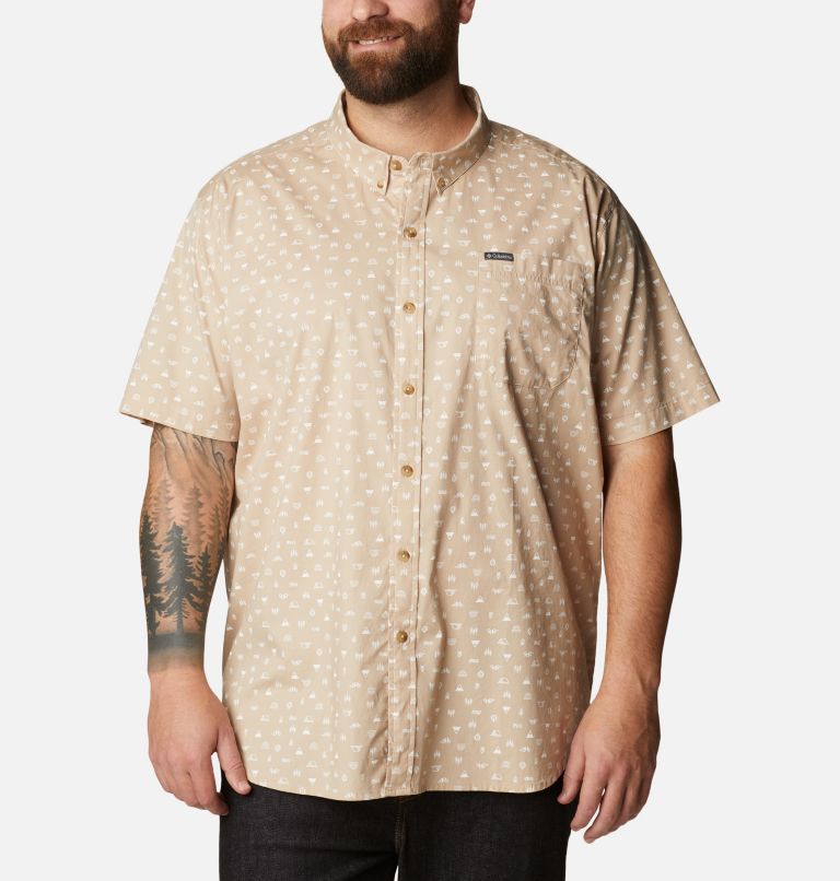 Men's Rapid Rivers Printed Short Sleeve Shirt – Big, Color: Ancient Fossil Camp Icon, image 1