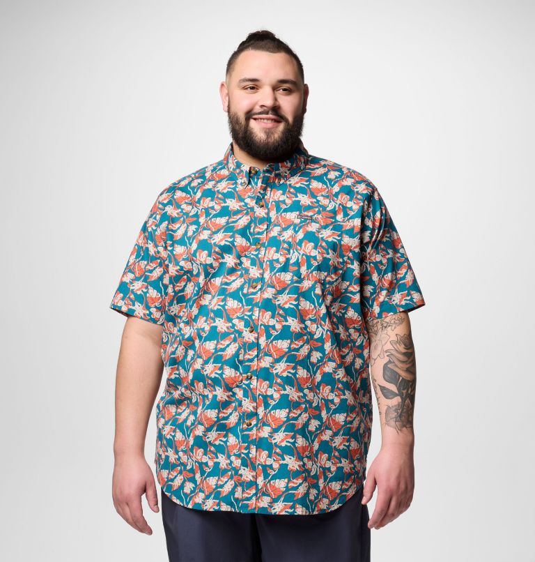 Men's Rapid Rivers Printed Short Sleeve Shirt – Big, Color: River Blue Vined, image 1