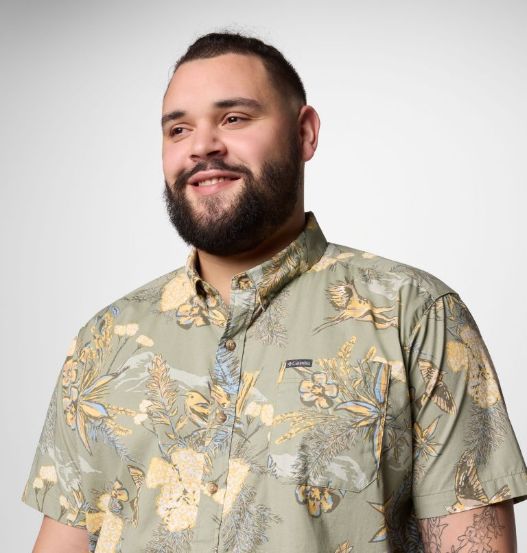 Men's Rapid Rivers Printed Short Sleeve Shirt – Big, Color: Stone Green Outbacked, image 5