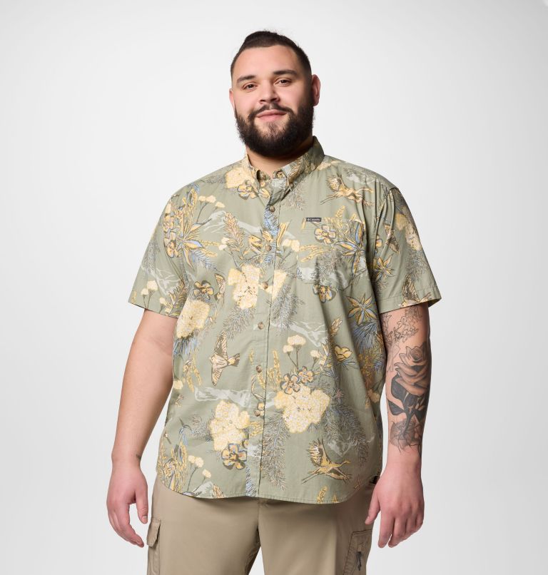 Men's Rapid Rivers Printed Short Sleeve Shirt – Big, Color: Stone Green Outbacked, image 1