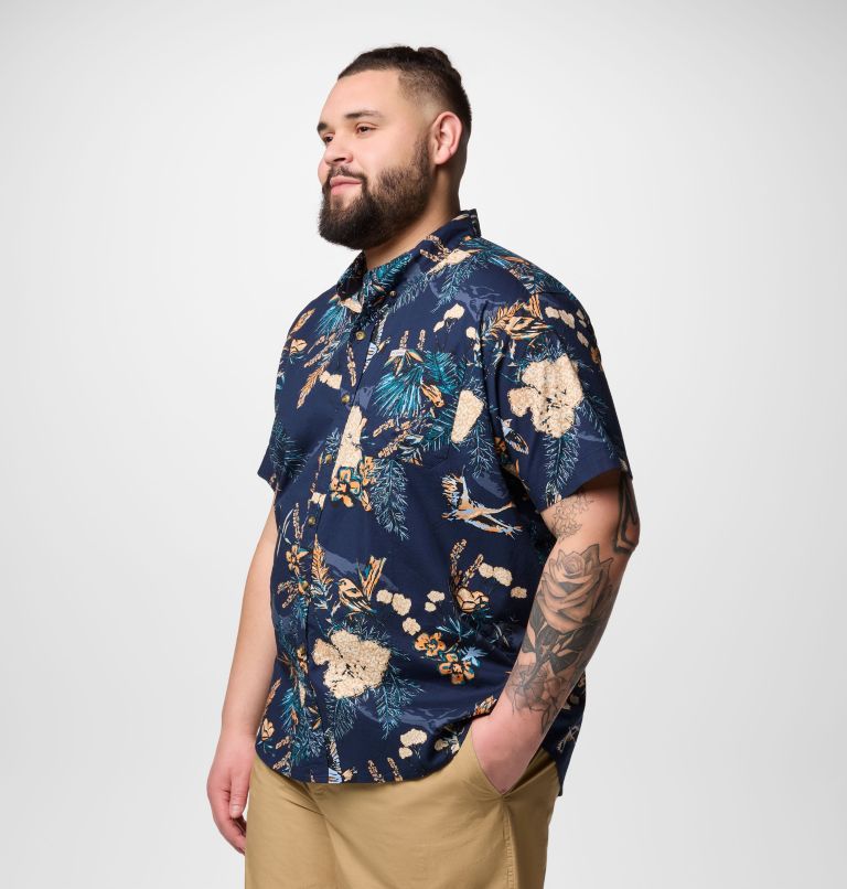 Men's Rapid Rivers Printed Short Sleeve Shirt – Big, Color: Collegiate Navy Outbacked, image 4