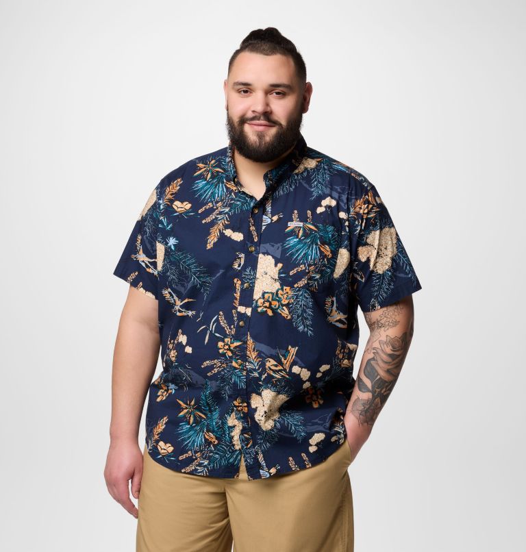 Men's Rapid Rivers Printed Short Sleeve Shirt – Big, Color: Collegiate Navy Outbacked, image 1