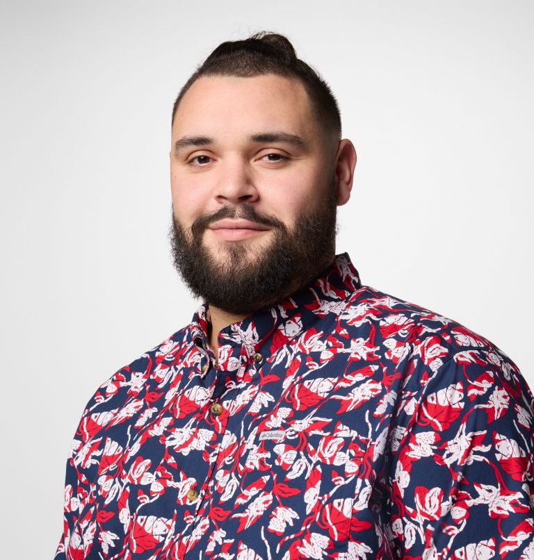 Men's Rapid Rivers Printed Short Sleeve Shirt – Big, Color: Collegiate Navy Vined, image 5