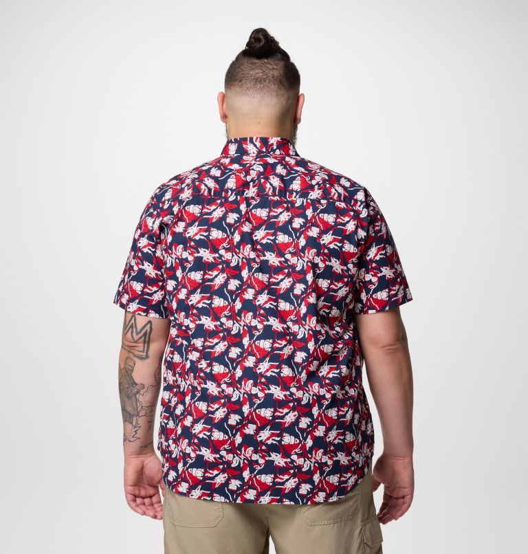 Men's Rapid Rivers Printed Short Sleeve Shirt – Big, Color: Collegiate Navy Vined, image 3