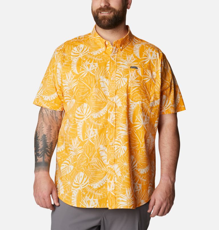 Chemise à manches courtes imprimée Rapid Rivers pour homme – Tailles fortes, Color: Mango King Palms, image 1