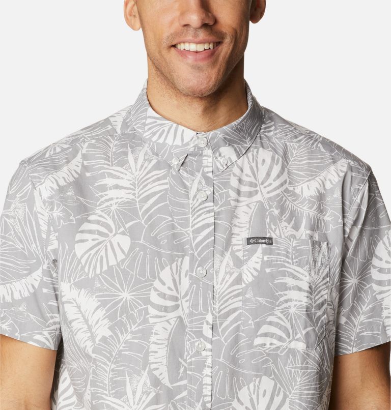 Men's Rapid Rivers Printed Short Sleeve Shirt – Tall, Color: Columbia Grey King Palms