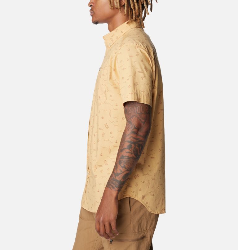 Men's Rapid Rivers Printed Short Sleeve Shirt – Tall, Color: Light Camel Explorer, image 3